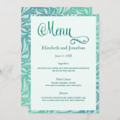 Invitation Mer Grass Beach Wedding Reception Menu (Devant / Derrière)