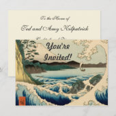 Invitation Mer japonaise de Satta Hiroshige Art (Devant / Derrière)