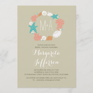 Invitation mer nautique couronne plage nuptiale douche invita