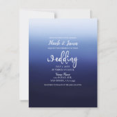 Invitation Mer Océan Bleu Moderne Minimaliste Mariage de Plag (Devant)