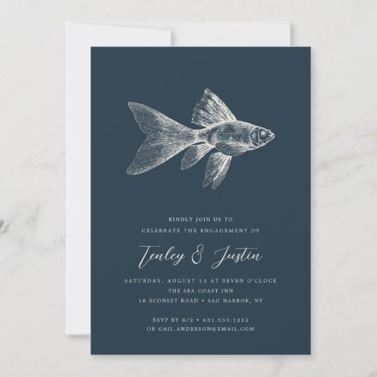 Invitation Mer profonde | Elegant Coastal Beach (Devant)