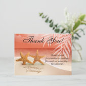 Invitation Merci à deux étoiles de poisson | DEMANDER DES NOM (Debout devant)