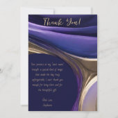 Invitation Merci-Abstrait moderne -Bleu, violet et or (Devant)