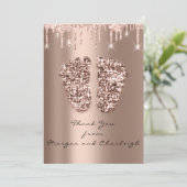 Invitation Merci Ashley2 Baby shower Pieds Rose Drids Garçon  (Debout devant)