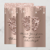 Invitation Merci Ashley Baby shower Pieds Rose Drives Garçon (Devant / Derrière)