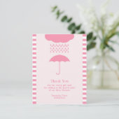 Invitation Merci Baby Girl Douche Plat Card (Debout devant)