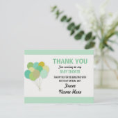 Invitation Merci Baby shower Balloon Pop Sexe Révélation (Debout devant)