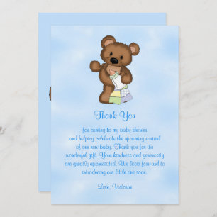 Invitation Merci Baby shower Teddy Bear