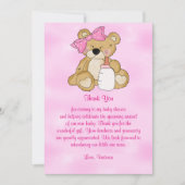 Invitation Merci Baby shower Teddy Bear (Devant)