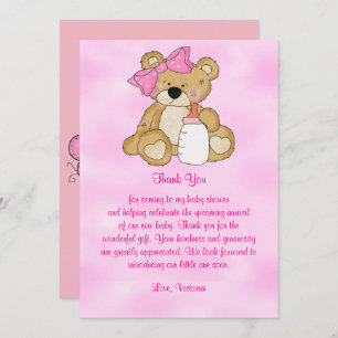 Invitation Merci Baby shower Teddy Bear