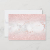 Invitation merci baptême fausse parties scintillant rose sur  (Dos)