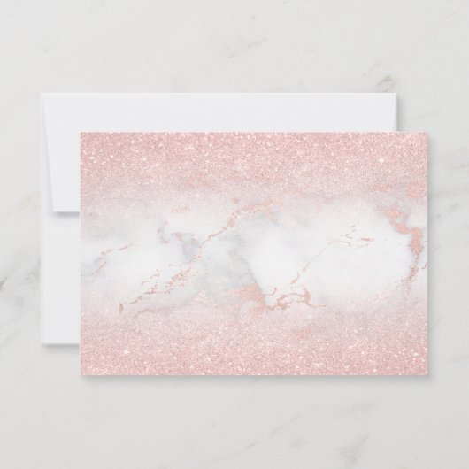 Invitation merci baptême fausse parties scintillant rose sur  (Dos)