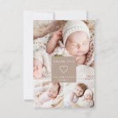Invitation Merci bébé simple Collage photo Modern Invitat (Dos)