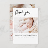 Invitation Merci bébé simple Collage photo Modern Invitat (Devant / Derrière)