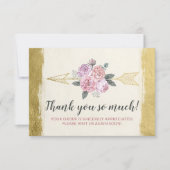 Invitation Merci Bohème Flore Flèches Blush Gold Card (Devant)
