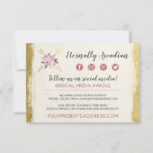 Invitation Merci Bohème Flore Flèches Blush Gold Card (Dos)