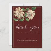 Invitation Merci botanique bordeaux vert blanc (Devant)