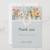 Invitation Merci botanique fleuri fleur sauvage (Devant)
