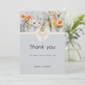 Invitation Merci botanique fleuri fleur sauvage (Debout devant)