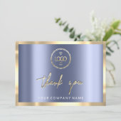 Invitation Merci Business Insertion Logo Gold Blue (Debout devant)