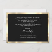 Invitation Merci Business Insertion Logo Gold Frame Black (Dos)