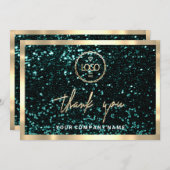 Invitation Merci Business Insertion Logo Gold Parties scintil (Devant / Derrière)