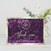 Invitation Merci Business Insertion Logo Parties scintillant  (Debout devant)