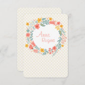 Invitation Merci/Carte pour notes de la couronne de printemps (Devant / Derrière)