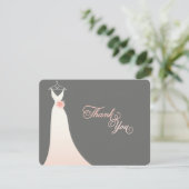 Invitation Merci chic élégant de Fête de la mariée de robe de (Debout devant)