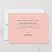 Invitation Merci chic élégant de Fête de la mariée de robe de (Dos)