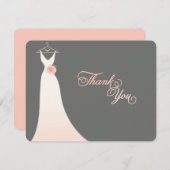 Invitation Merci chic élégant de Fête de la mariée de robe de (Devant / Derrière)