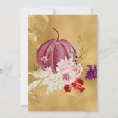 Invitation Merci Citrouille Floral Thanksgiving Déjeuner (Dos)