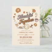 Invitation Merci Citrouille Pie Thanksgiving Dîner (Debout devant)