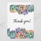 Invitation Merci coloré Succulent (Devant / Derrière)