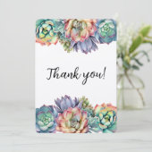 Invitation Merci coloré Succulent (Debout devant)