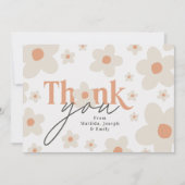 Invitation Merci daisy terre cuite anniversaire naturel (Devant)