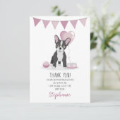 Invitation Merci d'anniversaire du Bulldog français (Debout devant)