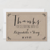 Invitation Merci D'Avoir Célébré Avec Nous ! Merci mariage (Devant)