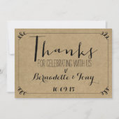 Invitation Merci D'Avoir Célébré Avec Nous ! Merci mariage (Devant)