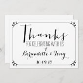 Invitation Merci D'Avoir Célébré Avec Nous ! Merci mariage (Devant / Derrière)