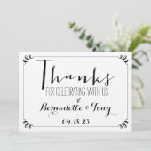 Invitation Merci D'Avoir Célébré Avec Nous ! Merci mariage (Debout devant)