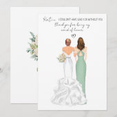 Invitation Merci d'avoir été ma témoin (Devant / Derrière)