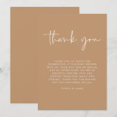 Invitation Merci de Baby shower Brown moderne et neutre pour  (Devant / Derrière)