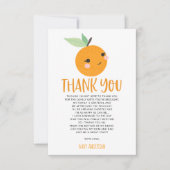 Invitation Merci de Baby shower d'agrumes de petite taille or (Devant)