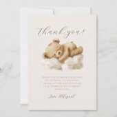 Invitation Merci de Baby shower d'ours en peluche mignonne do (Devant)