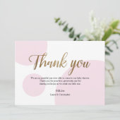 Invitation Merci de Baby shower en or rose Polkadot (Debout devant)