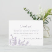 Invitation Merci de Baby shower floral lavande (Debout devant)