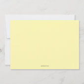 Invitation Merci de Baby shower moderne jaune simple (Dos)