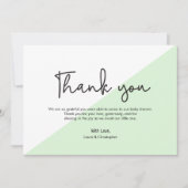 Invitation Merci de Baby shower moderne simple vert (Devant)