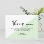 Invitation Merci de Baby shower moderne simple vert (Debout devant)